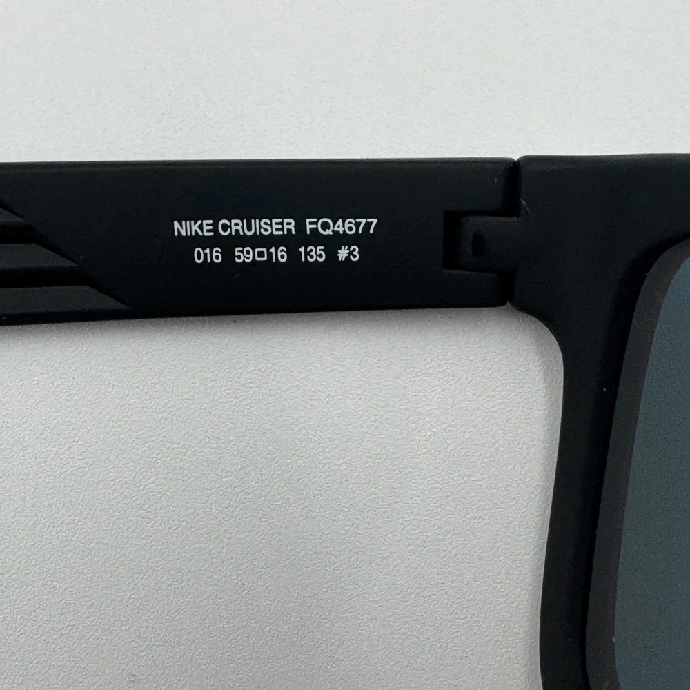 Nike Cruiser FQ4677 Rectangle Sunglasses Matte Black Mirror NWT